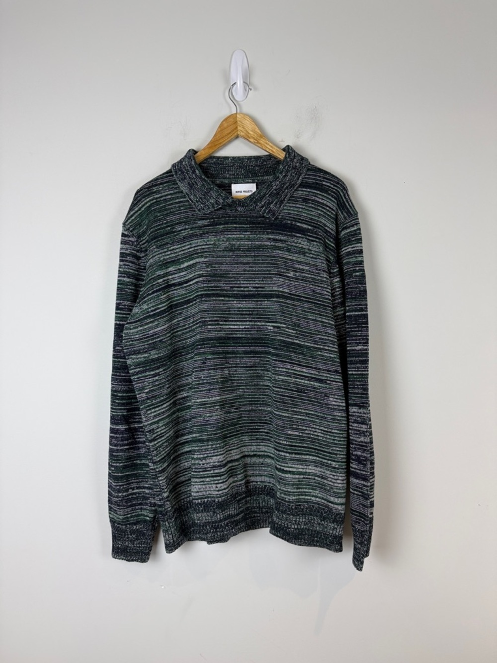 Norse Projects Vester Mouline Polo Bottle Green Size Large - Picture 2 of 7